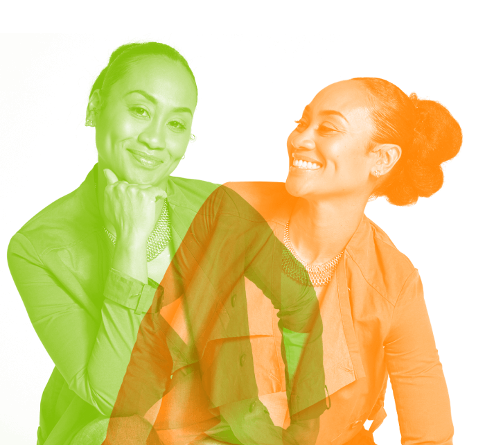 multi color image of a sales woman